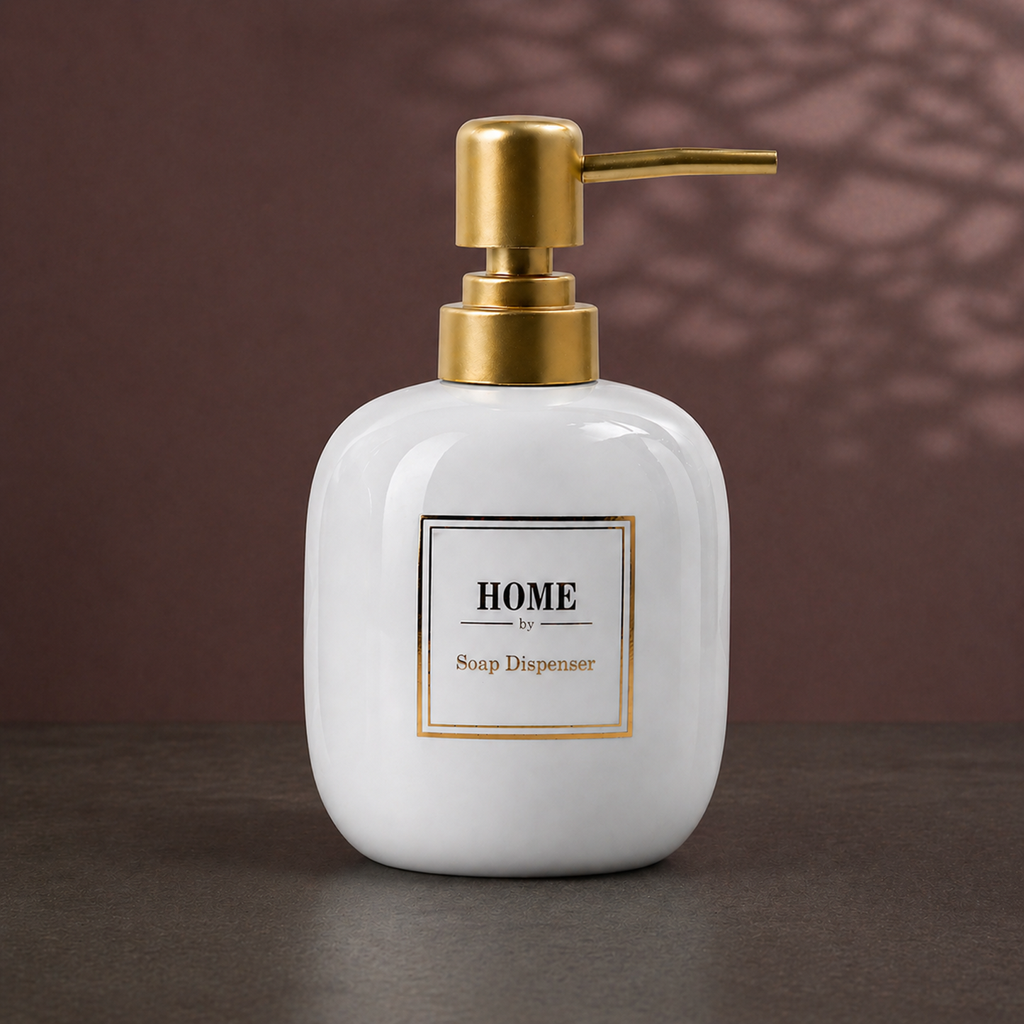 Elegant Ceramic Soap Dispenser with Golden Pump - 400ml
