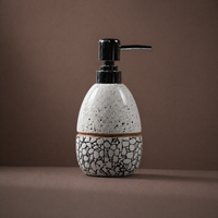 Glossy Ceramic Soap Dispenser with Abstract Print - 320ml