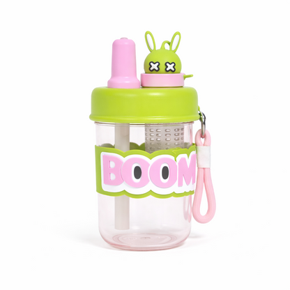 BOOM Cartoon Infuser Straw Bottle for Kids - 420ml