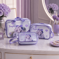 KokoSmile Clear Cosmetic Travel Organizer Bags – Waterproof Set of 3