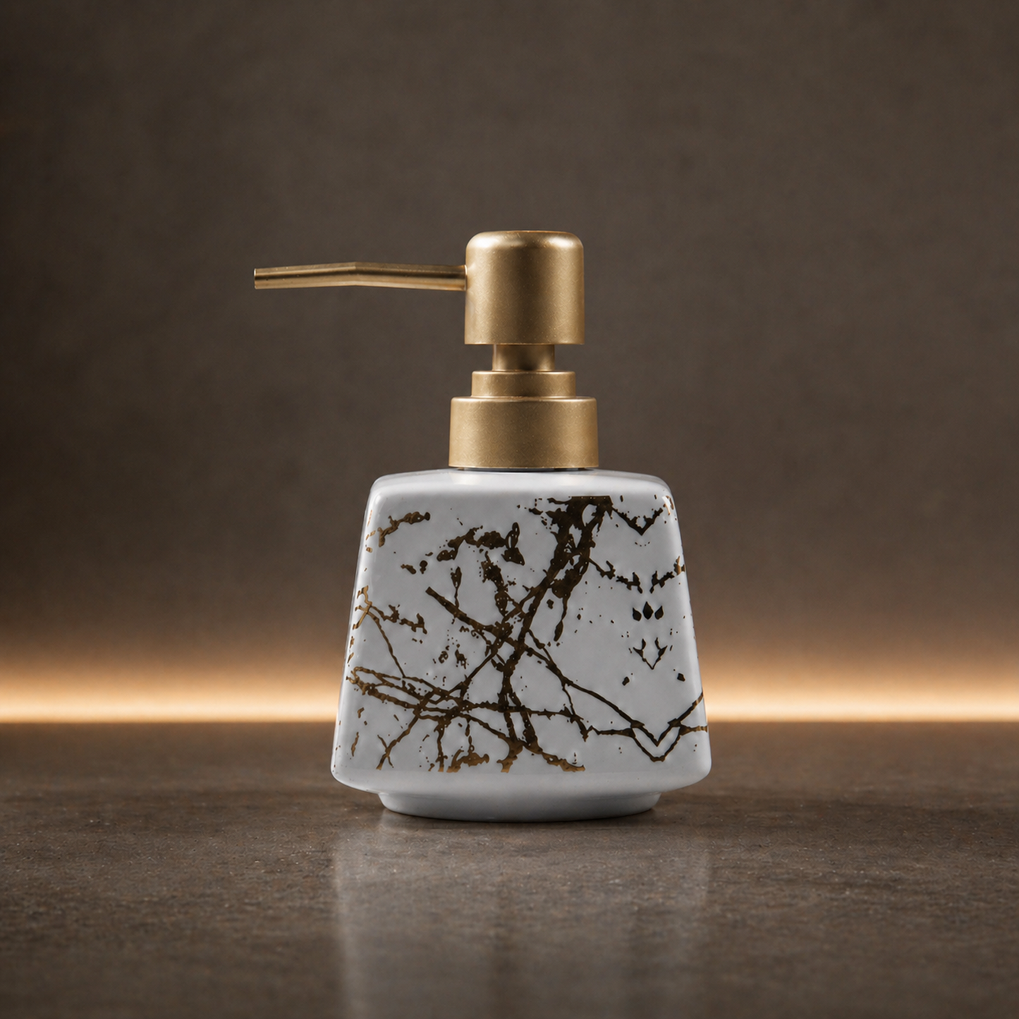 Ceramic Marble Textured Soap Dispenser - 350ml
