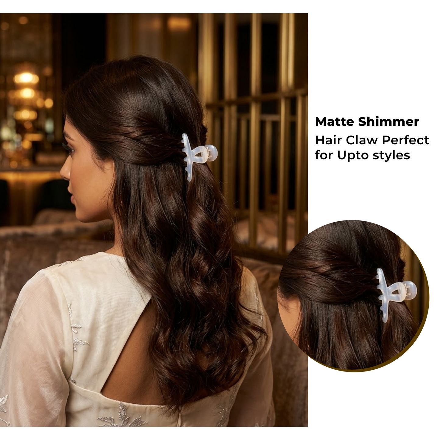 Pearl Embellished Jelly Hair Claw Clip – Translucent Anti-Slip Hair Accessory for Women