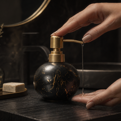 Ceramic Gold Marble Soap Dispenser - 250ml