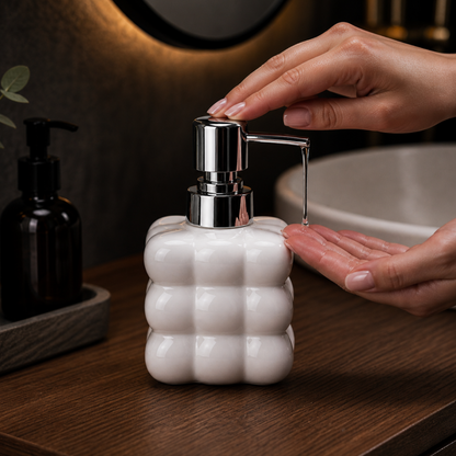 Ceramic Bubble Soap Dispenser with Pump - 520ml