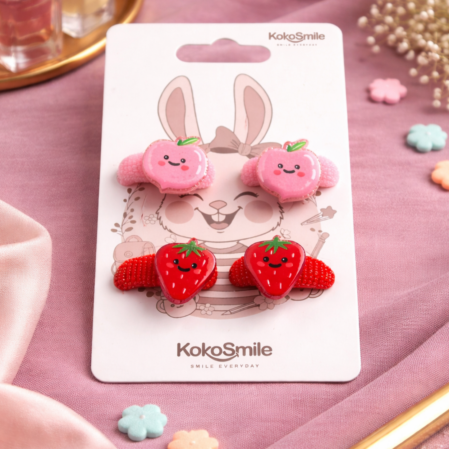 Cute Fruit-Themed Elastic Hair Ties Set for Girls – Set of 4