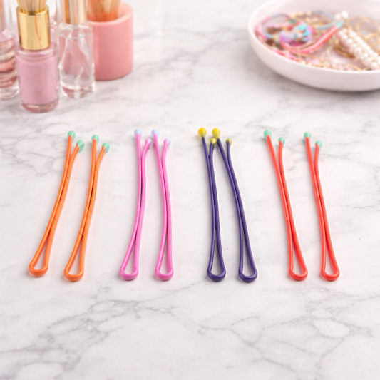 Colourful Loop Hair Pins for Everyday Styling and Updos -  Set of 8