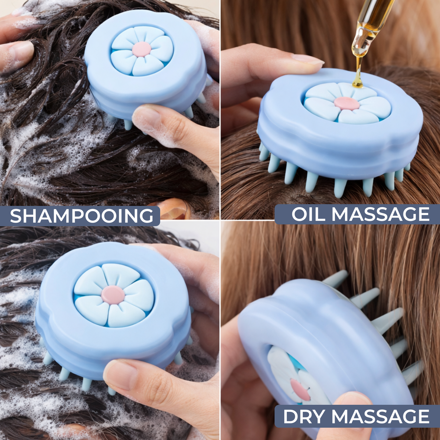 Silicone Scalp Massager | Shampoo Brush for Hair Care
