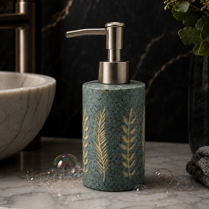 Nature-Inspired Ceramic Bathroom Accessories Set with Leaf Design (4Pcs)