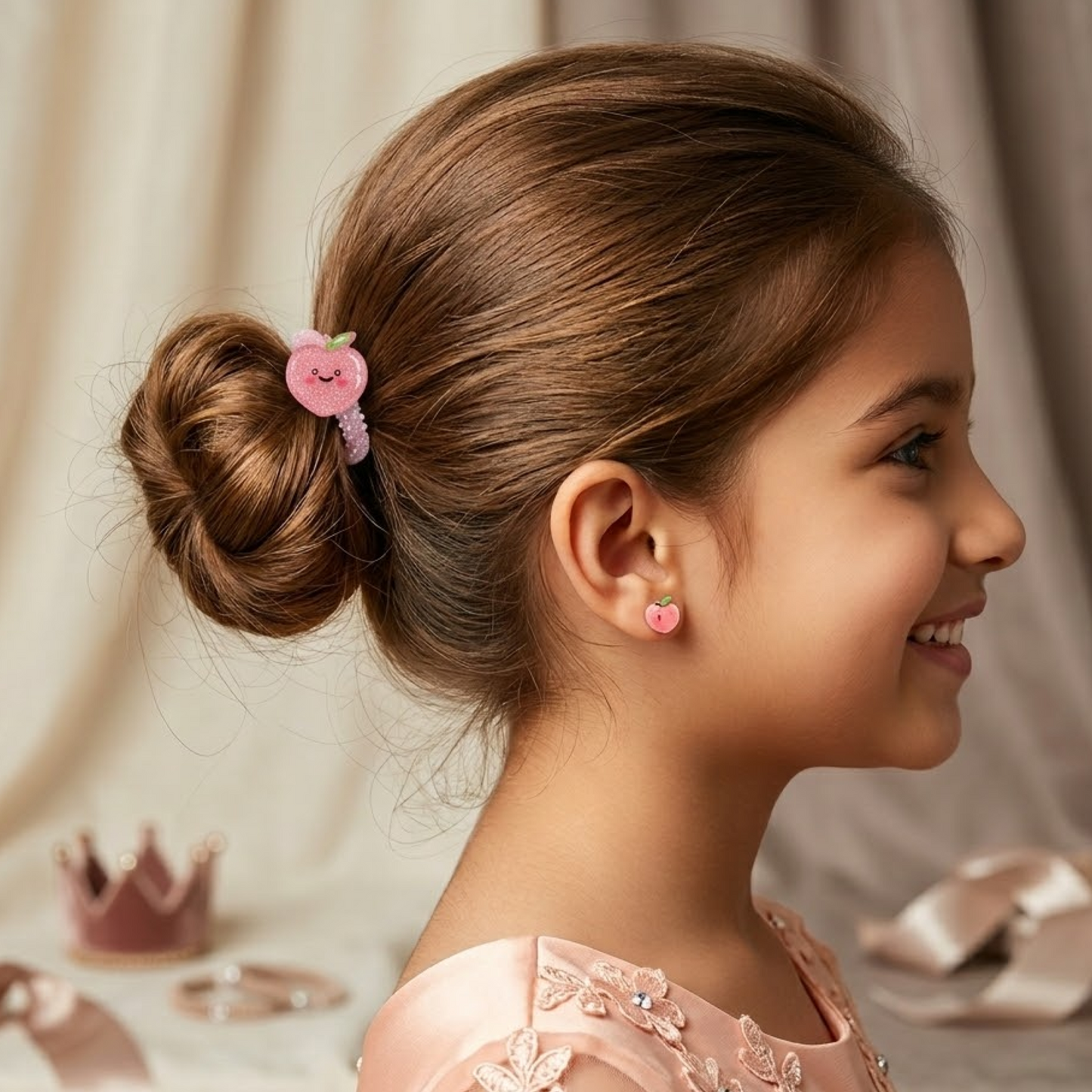 Cute Fruit-Themed Elastic Hair Ties Set for Girls – Set of 4