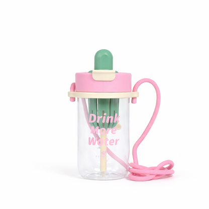 Cute Ice Cream Bottle with Straw Sipper for Kids - 650ml