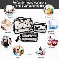KokoSmile Clear Cosmetic Storage Bags – Travel Organizer Set of 3
