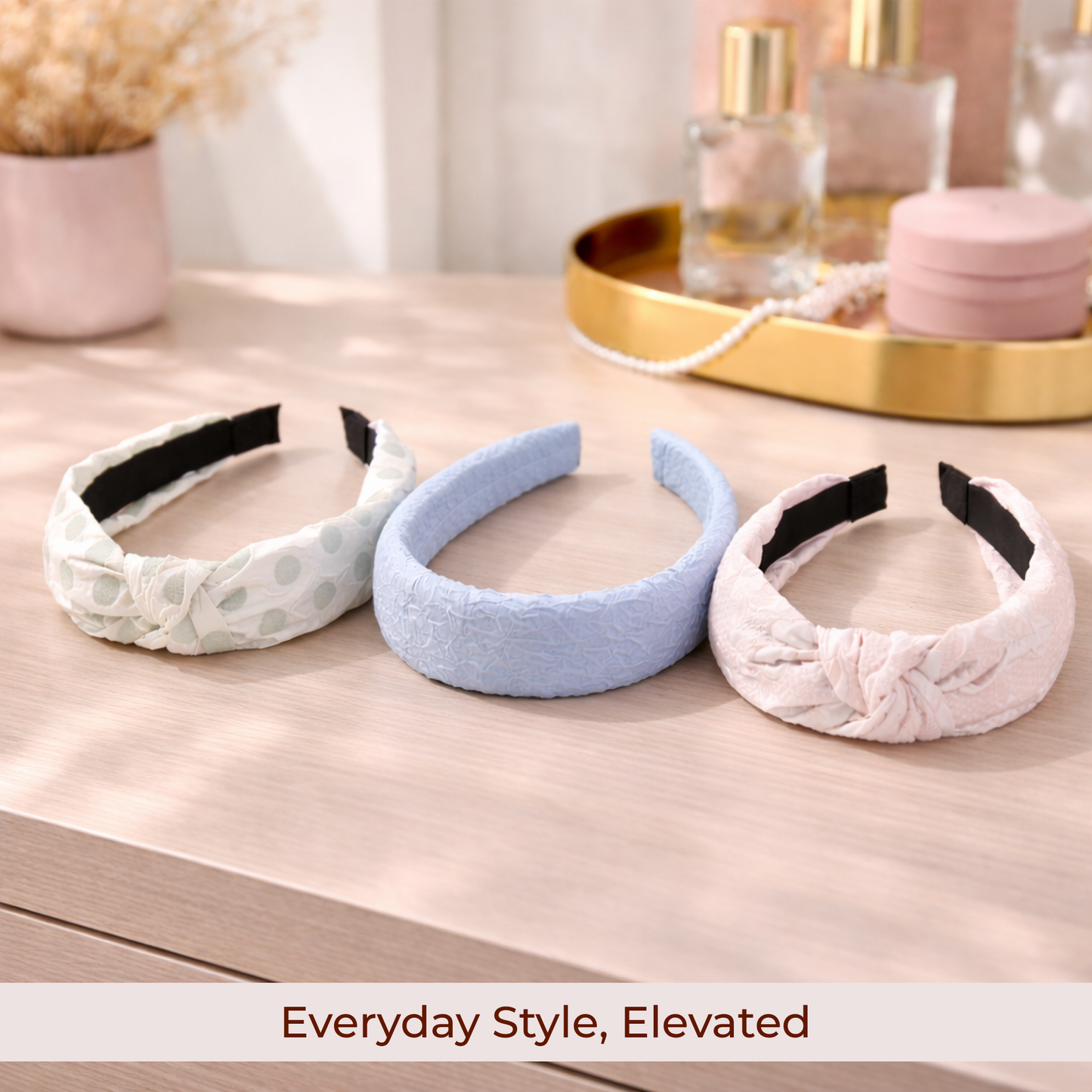 Trendy Padded Hair Bands for Women | Soft Headbands (Pack of 3)