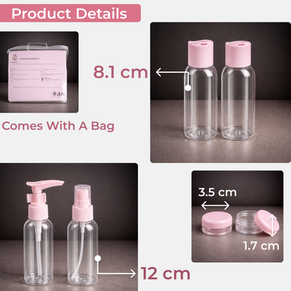 Travel Bottle Set for Toiletries | Leakproof Refillable Kit