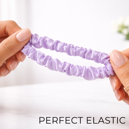 Satin Soft Scrunchies & Flower Hair Clips Set - Pack of 5