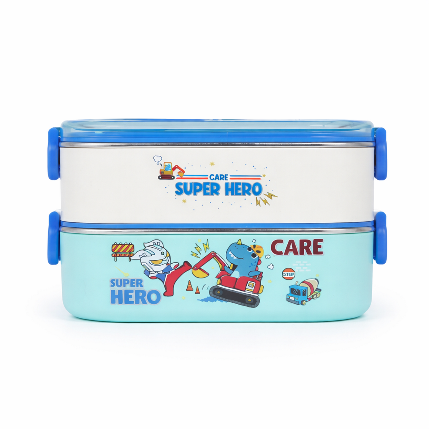 Double Decker Bento Lunch Box with 3 compartments for Kids – 710ml
