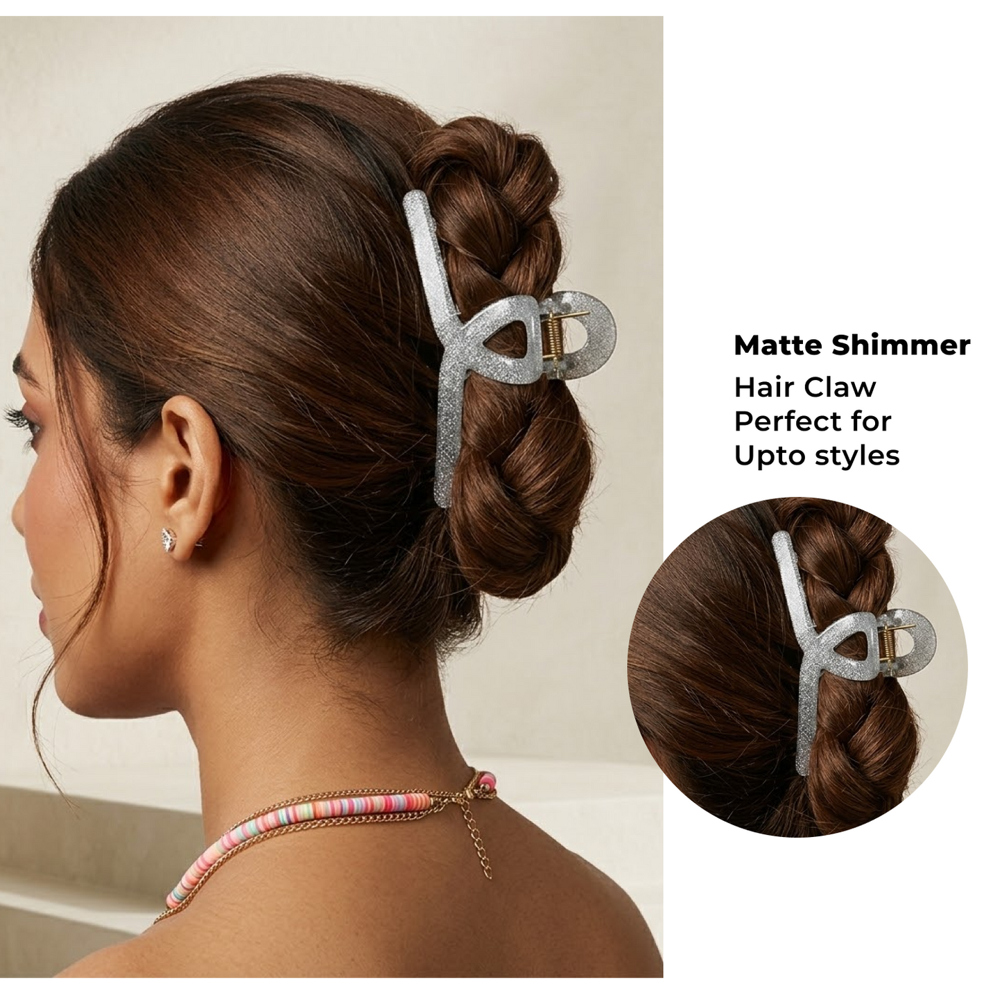 Large Transparent  Hair Clip – Anti-Slip Strong Hold Claw Clip for Women