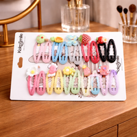 20-Piece Cute Cartoon Snap Hair Clips Set for Girls & Kids