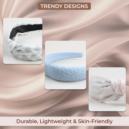 Trendy Padded Hair Bands for Women | Soft Headbands (Pack of 3)