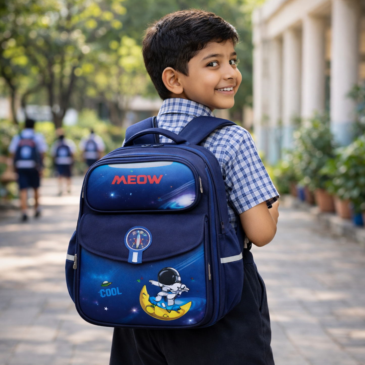 Dreamy Space Theme Kids School Backpack with Smart Storage