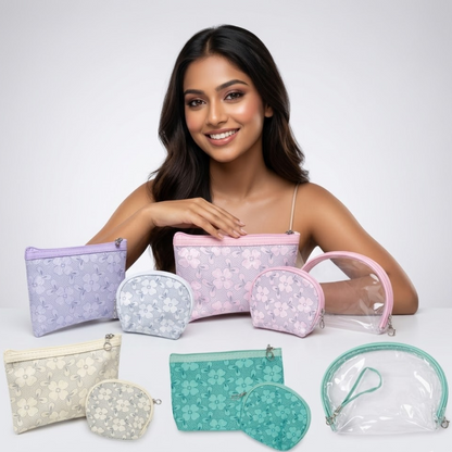 KokoSmile Waterproof Clear Travel Pouches – Cosmetic Bags Set of 3