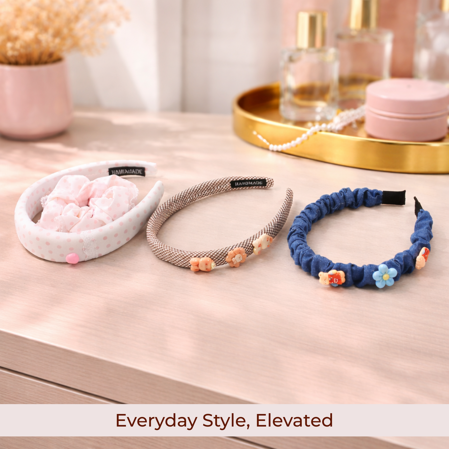 Kids Hair Bands & Scrunchie Set | Cute Headbands (Pack of 4)