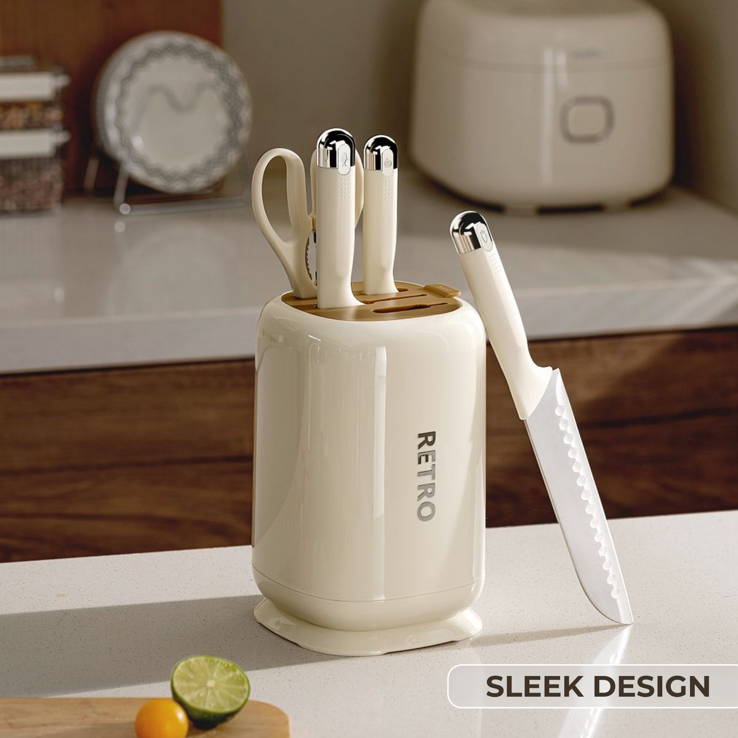 Kitchen Knife Set (3 Knives & 1 Scissors) – Multi-Purpose Countertop Stainless Steel Cutting Set