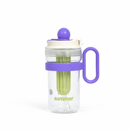 Cute Kids Ball Cup Sipper Bottle with Straw - 550ml