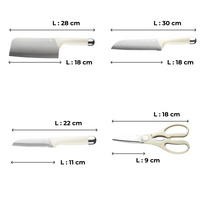 Kitchen Knife Set (3 Knives & 1 Scissors) – Multi-Purpose Countertop Stainless Steel Cutting Set
