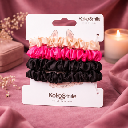 Premium Satin Scrunchies for Women & Girls (Pack of 4)