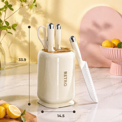 Kitchen Knife Set (3 Knives & 1 Scissors) – Multi-Purpose Countertop Stainless Steel Cutting Set