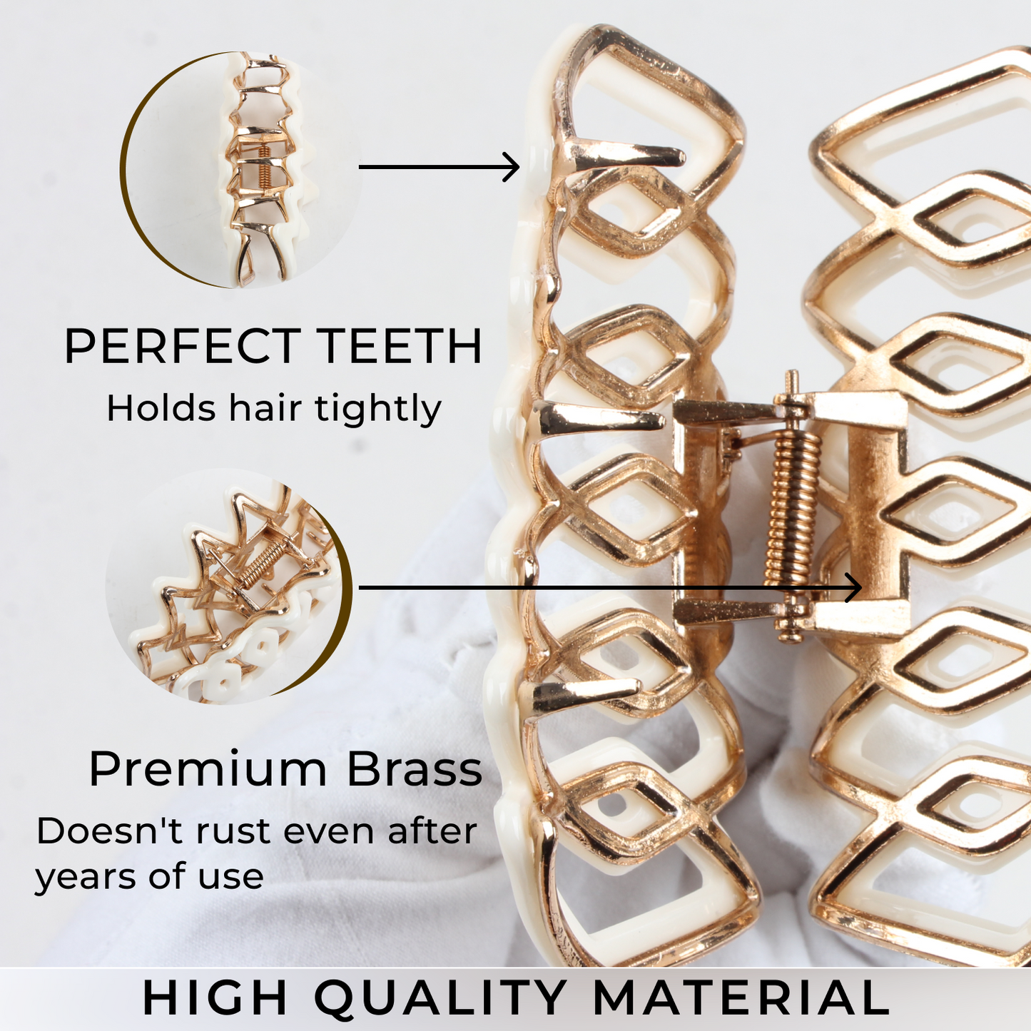 Luxury Strong Hold Hair Clip – Premium Brass Claw Clip for Women