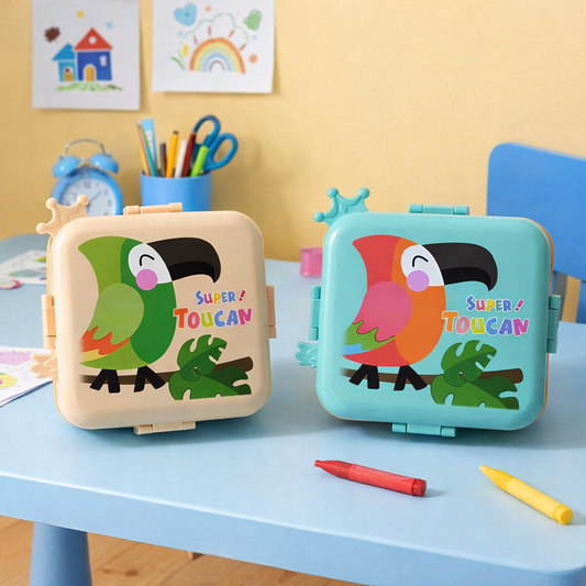 Cartoon Kids Lunch Box with 3 compartments for Kids - 1590ml