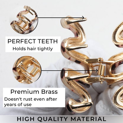 Premium Anti-Slip Hair Claw Clip – Rust-Resistant Brass & ABS Hair Clip