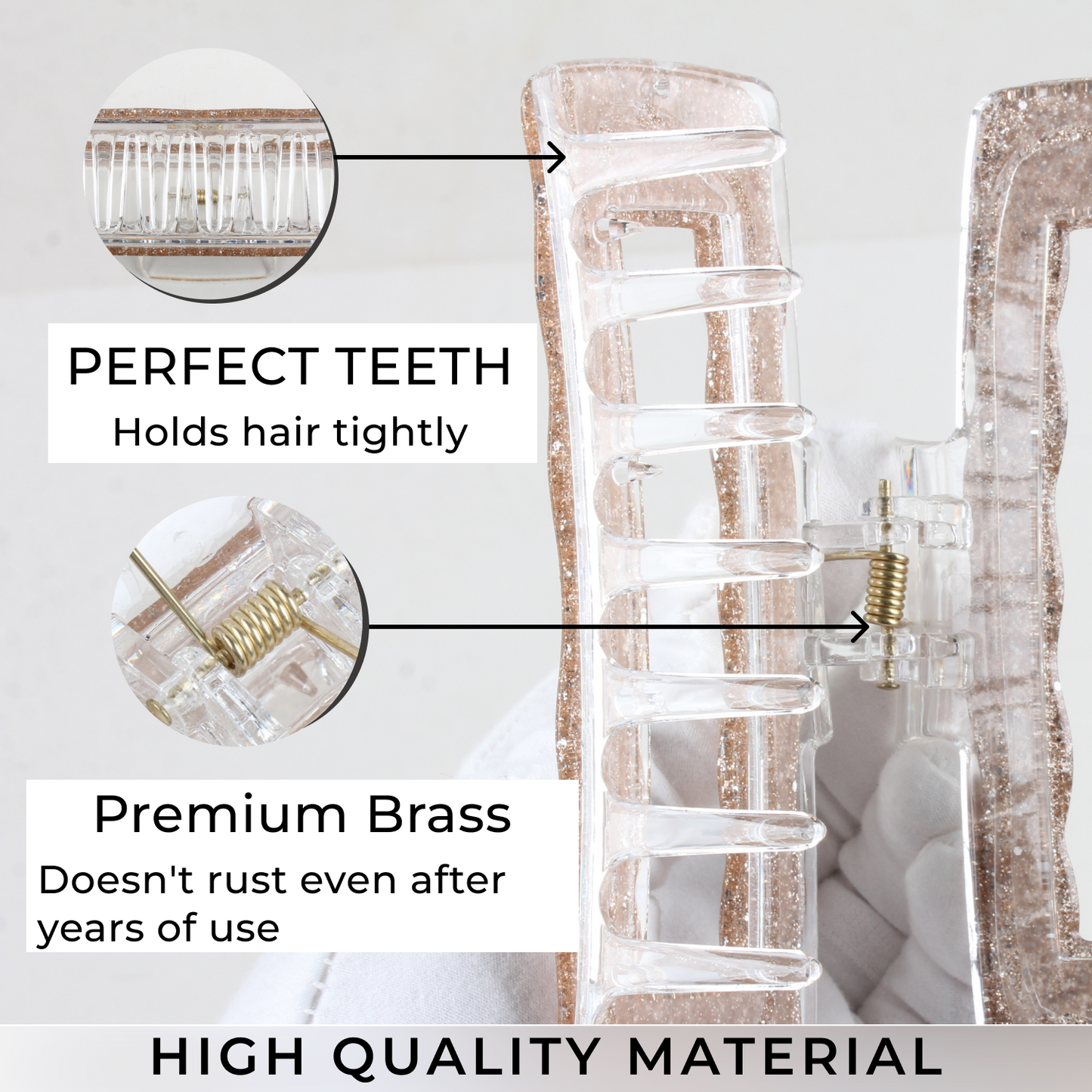 Elegant Anti-Slip Hair Claw Clip – Premium Brass Strong Hold Hair Clip