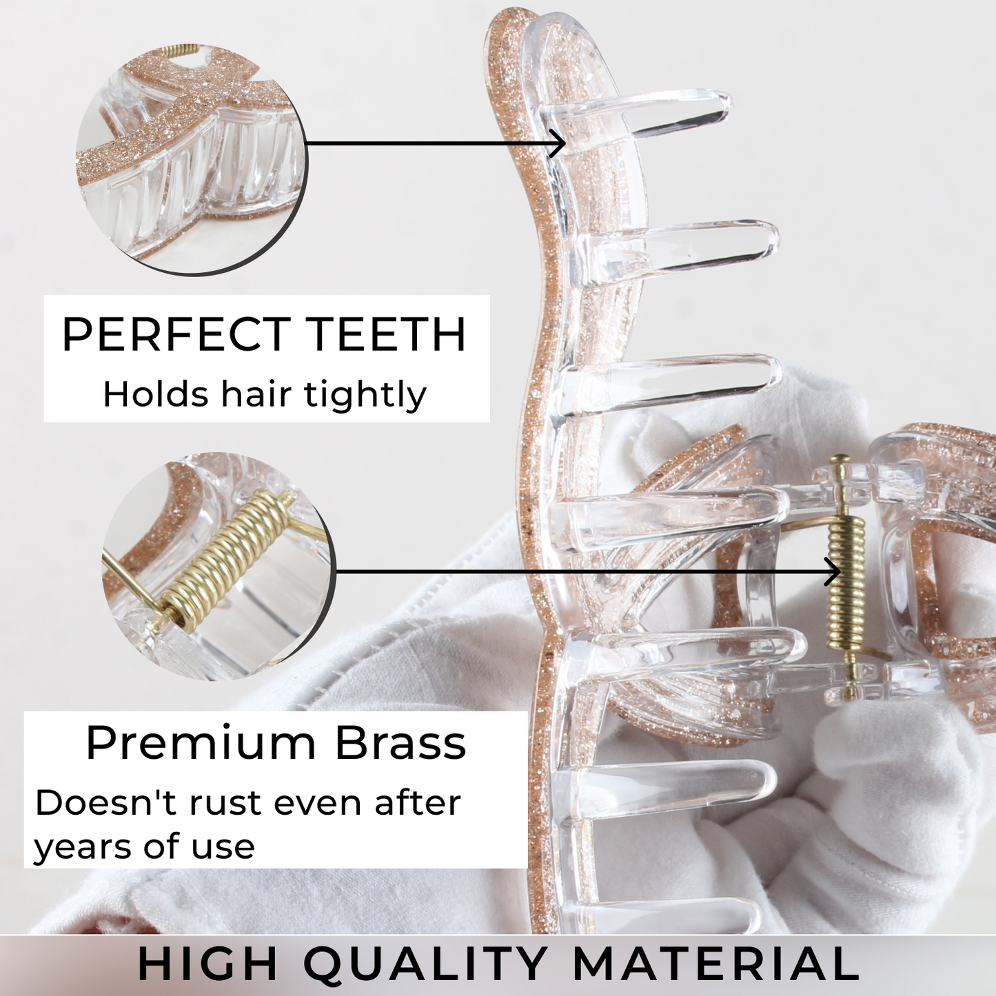 KOKOSMILE Butterfly Hair Claw Clip for Women | Strong Hold Non-Slip & Unbreakable Hair Clutches | Glitter Transparent Jaw Clip for Thick & Thin Hair | Stylish Hair Accessories for Girls & Women (Sparkle Finish)