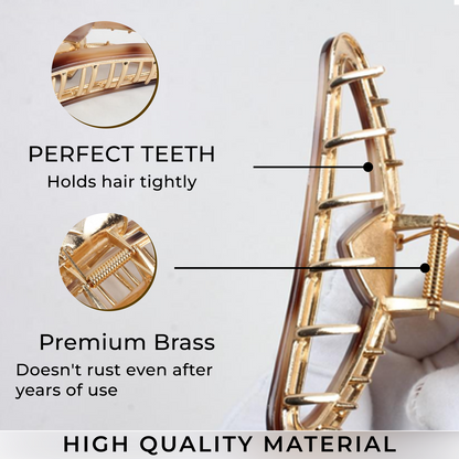 Premium Strong Hold Hair Claw Clip – Metal Grip Hair Styling Clutcher