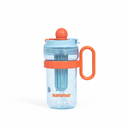 Cute Kids Ball Cup Sipper Bottle with Straw - 550ml