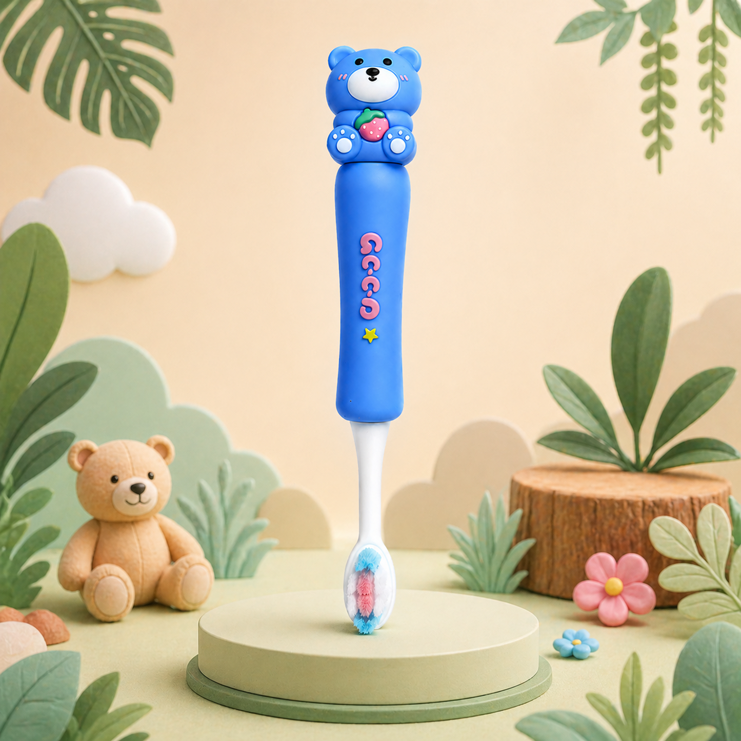 Cartoon Kids Toothbrush with Soft Bristles for Toddlers (1-7Y)
