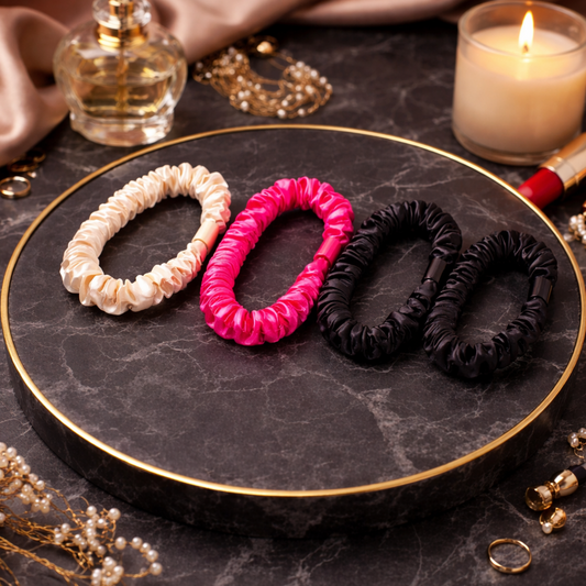 Premium Satin Scrunchies for Women & Girls (Pack of 4)