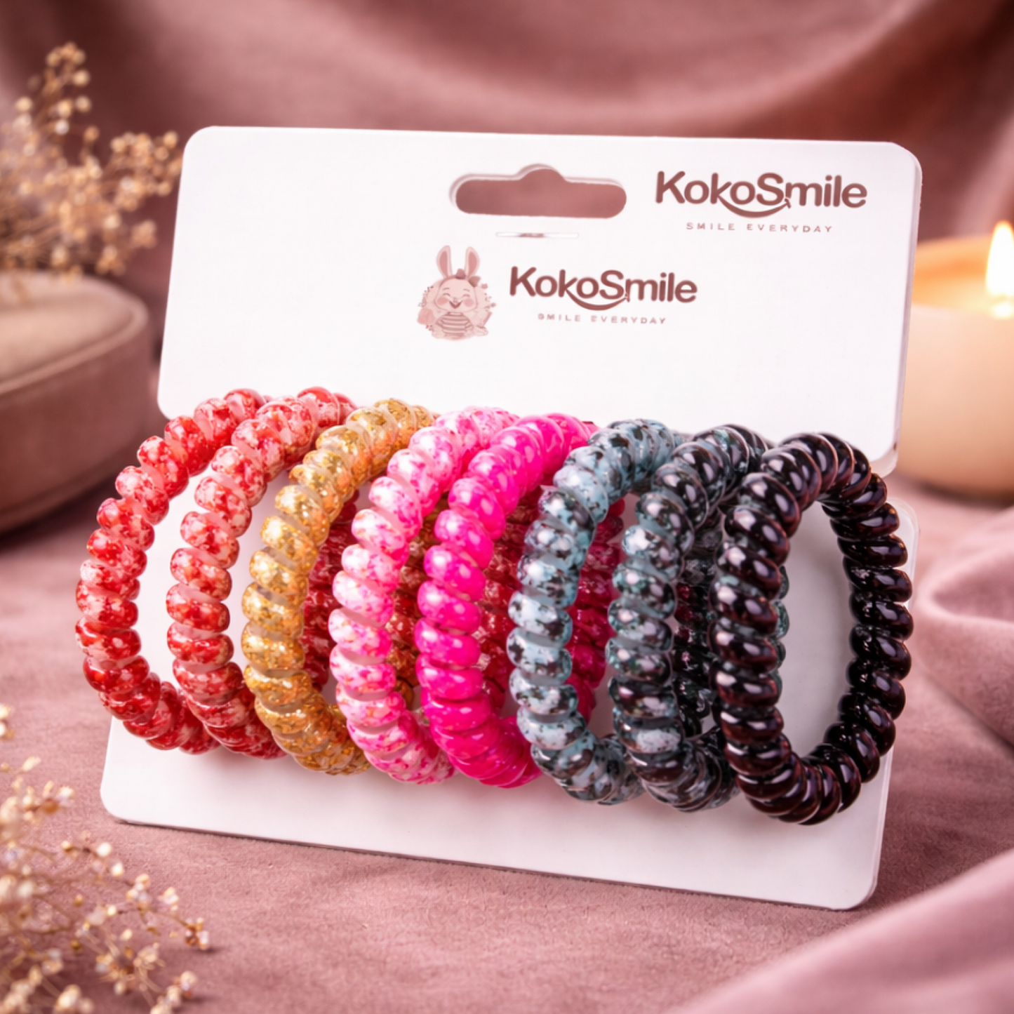 Premium Spiral Hair Ties for Women & Girls (Pack of 5)