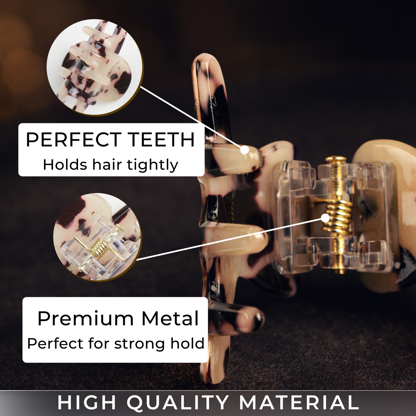 Pearlescent Acrylic Hair Claw Clip – Luxury Marble Finish Non-Slip Hair Clamp