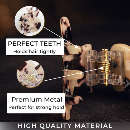 Pearlescent Acrylic Hair Claw Clip – Luxury Marble Finish Non-Slip Hair Clamp