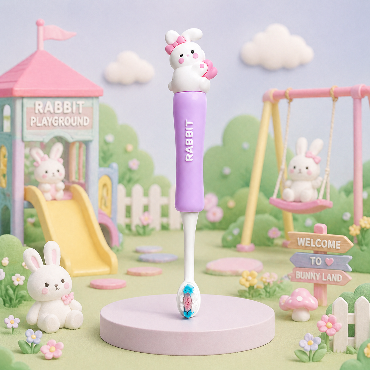 Cartoon Kids Toothbrush with Soft Bristles for Toddlers (1-7Y)