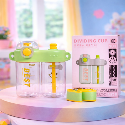 Cute & Stylish Dividing Cup Double Drink Bottle for Kids - 860ml