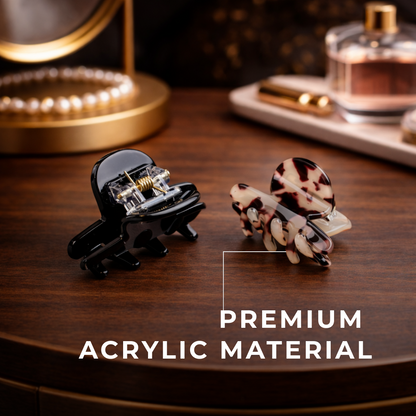Pearlescent Acrylic Hair Claw Clip – Luxury Marble Finish Non-Slip Hair Clamp