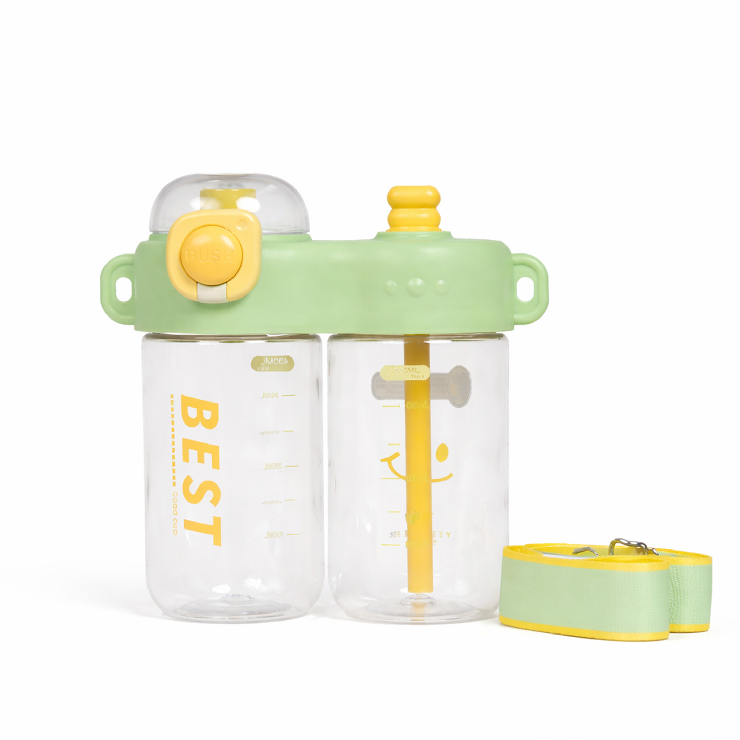Cute & Stylish Dividing Cup Double Drink Bottle for Kids - 860ml