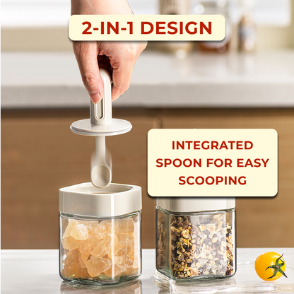 Premium Spice Jar with Integrated Spoon