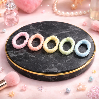 Cute Elastic Hair Ties for Women & Girls (Pack of 5)