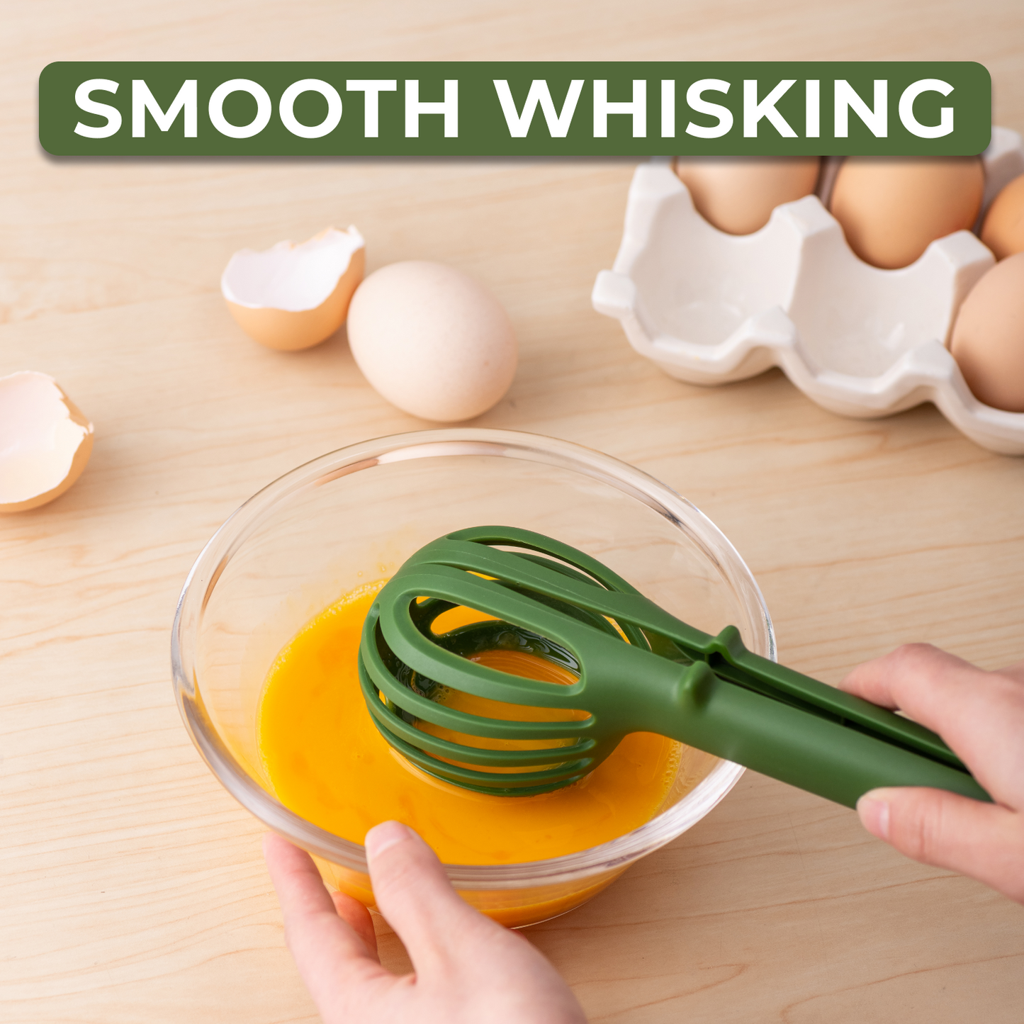 3-in-1 Multipurpose, Egg Whisk & Food Clamp | Heat-Resistant Kitchen Tong