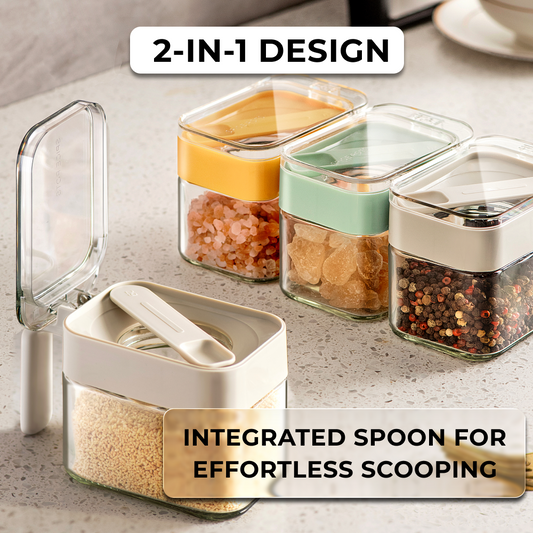 Heritage Glass Seasoning Jar with Integrated Spoon (300ml)